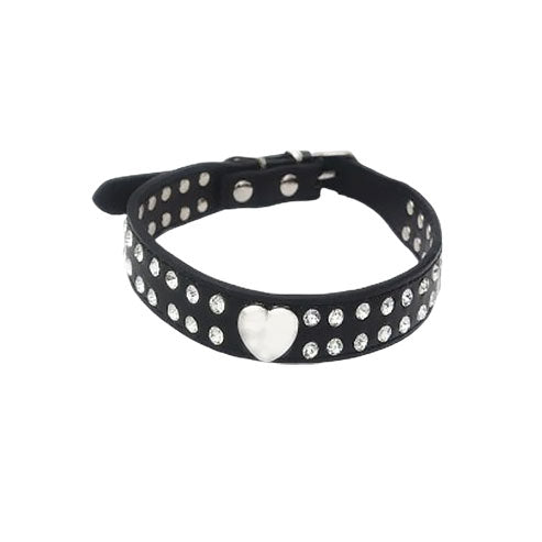 Heart Crystal Studded Pet Rhinestone Collar