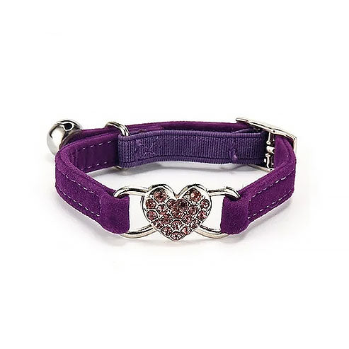 Velvet Heart Studded Rhinestone Collar