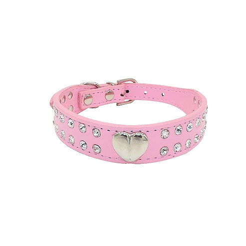 Heart Crystal Studded Pet Rhinestone Collar