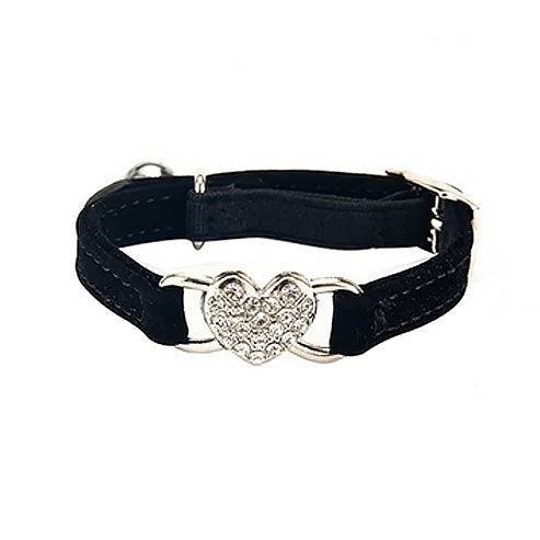 Velvet Heart Studded Rhinestone Collar