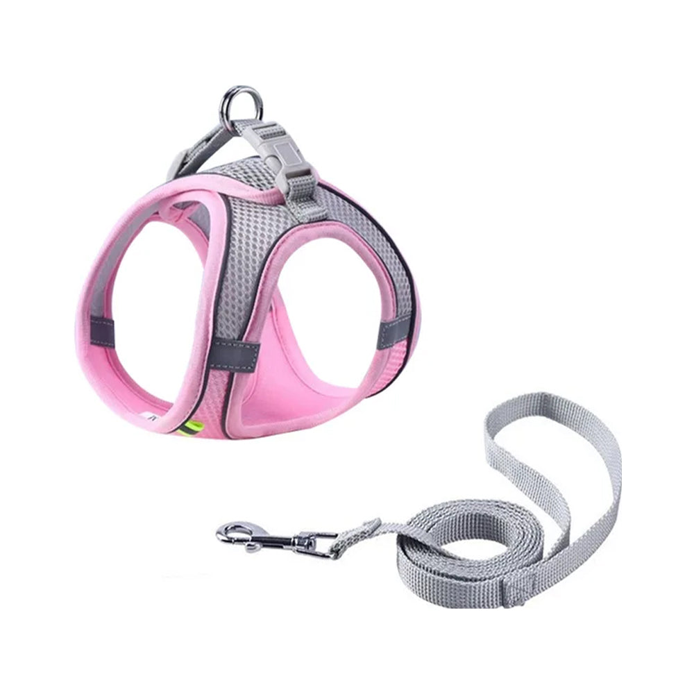 Breathable Mesh Harness With Leash