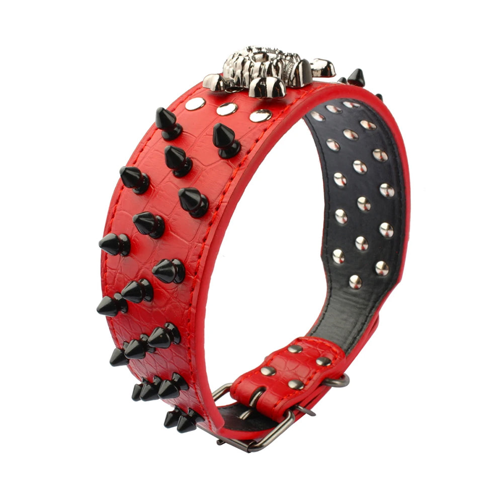 Skull Studded Spike Collar