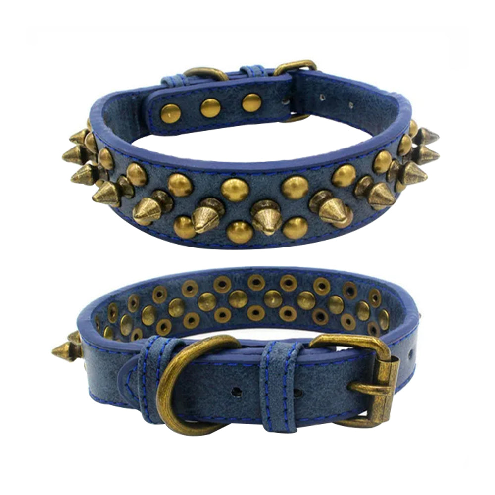 Retro Rivet Studded Spike Collar