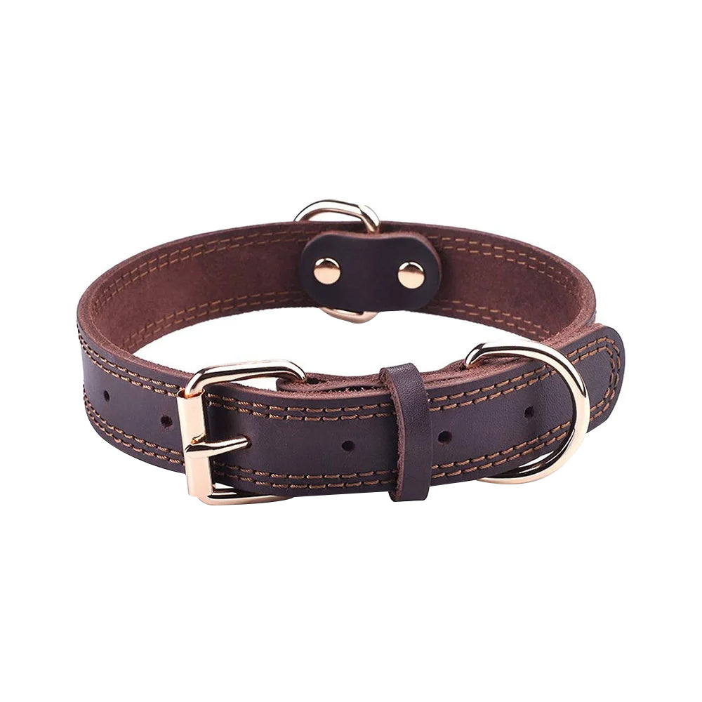 Adjustable Metal Buckle Original Leather Collar