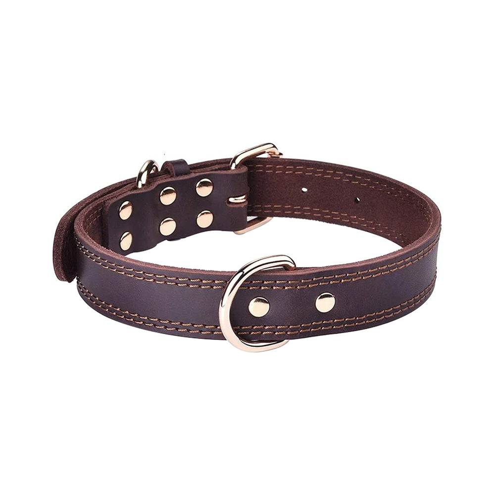 Adjustable Metal Buckle Original Leather Collar