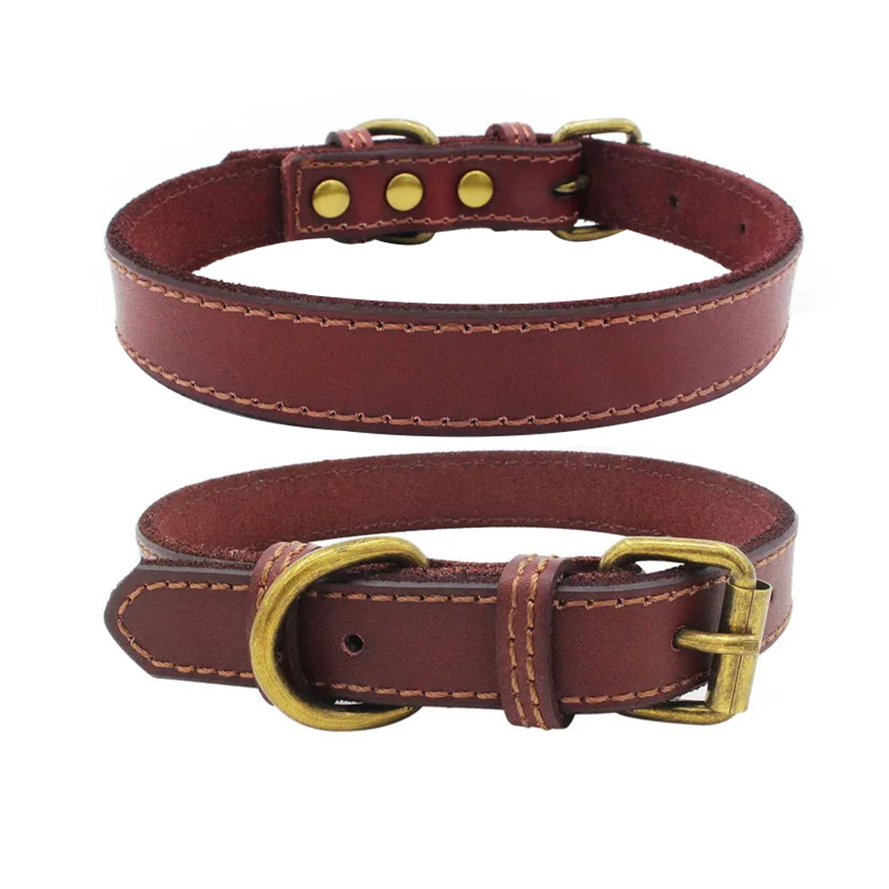 Retro Adjustable Leather Pet Collar