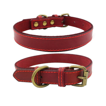 Retro Adjustable Leather Pet Collar