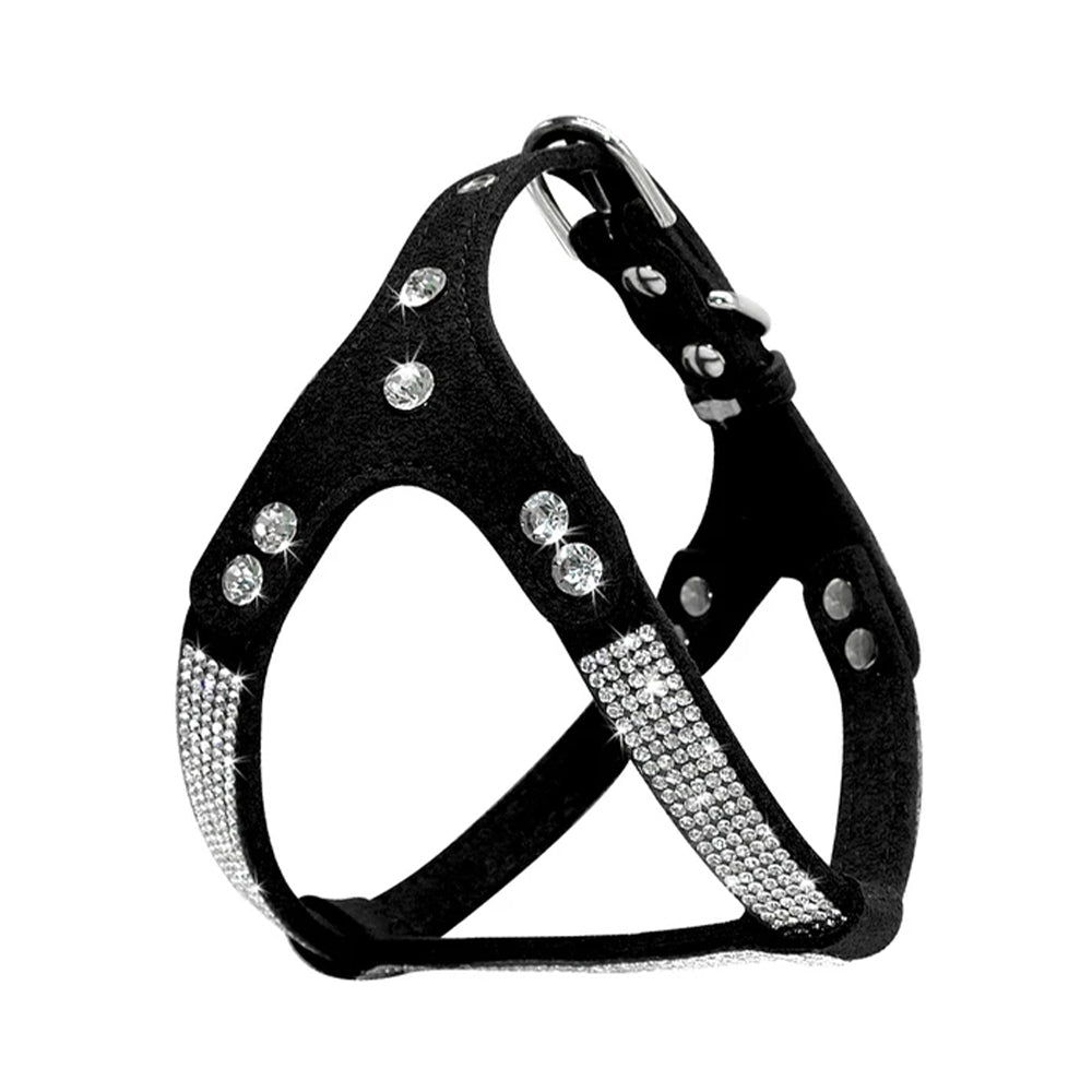 Soft Suede Rhinestone Harness