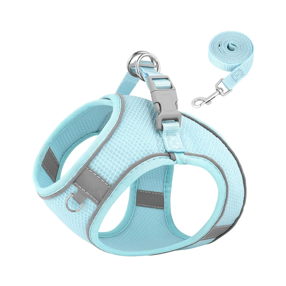 Small Pets Breathable Mesh Harness With Leash