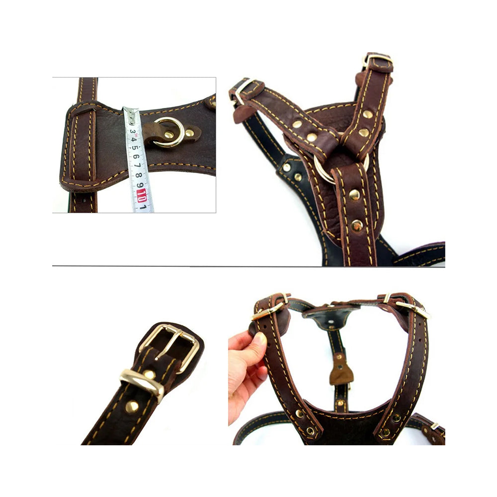 Durable Large Dogs Leather Harness