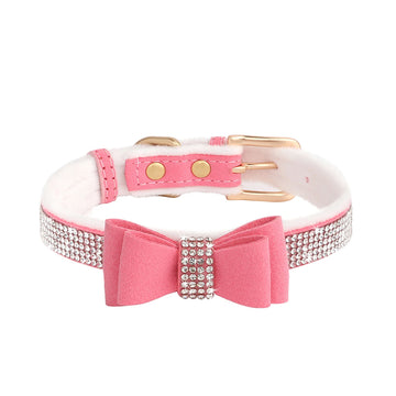 BowKnot Soft Padded Dazzling Pet Rhinestone Collar