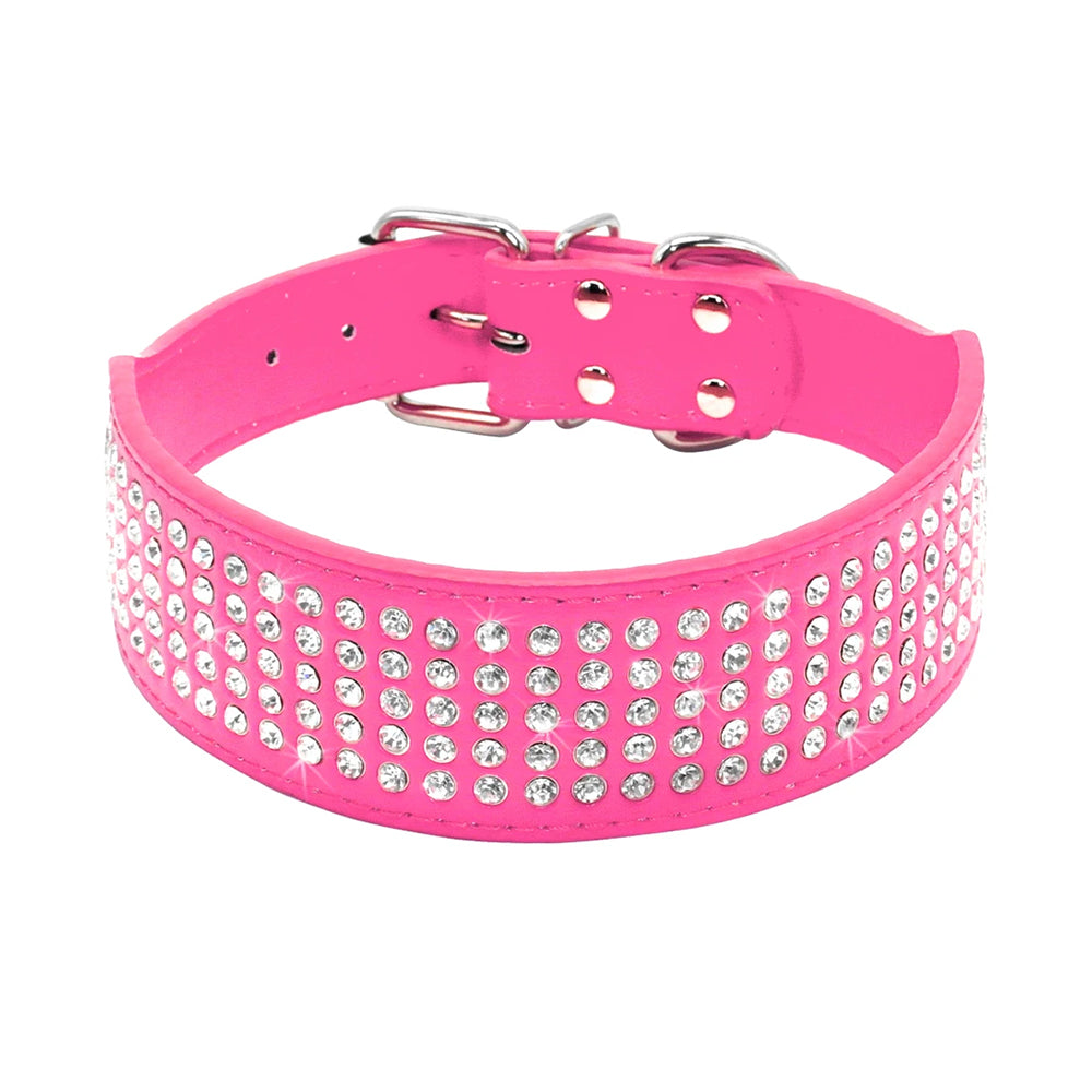 Pitbull Heavy Studded Rhinestone Collar