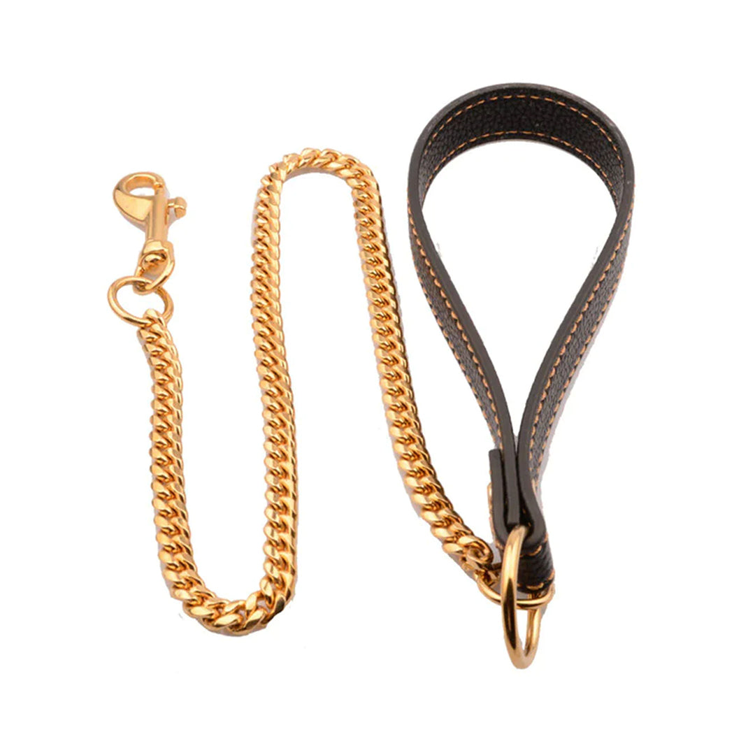 Luxury Silver & Gold Cuban Link Chain Leash