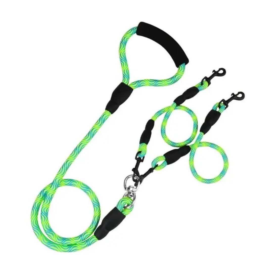 Wave Pattern Double Headed Pet Nylon Leash